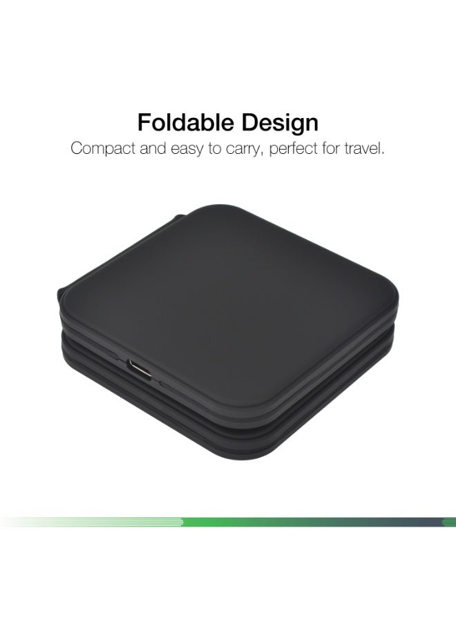 DVICED 2-in-1 Foldable magnetic wireless charger - Black - Image 4