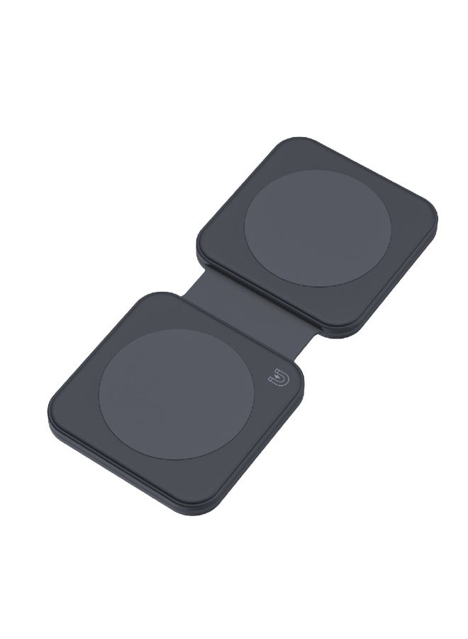DVICED 2-in-1 Foldable magnetic wireless charger - Black - Image 1