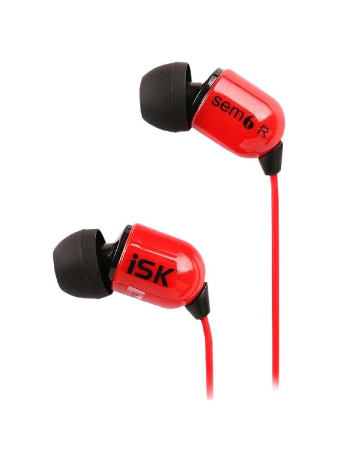 Isksem6 In-Ear Professional Monitoring Earphones Recording Studio Hifi Equipment For Karaoke/Gaming/Music | Compatible With Huawei, Xiaomi Phones, Computers, Sound Cards | China Red - Image 3