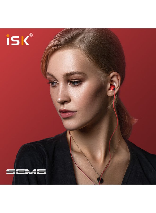 Isksem6 In-ear Professional Monitoring Earphones Recording Studio Hifi Equipment For Karaoke/gaming/music | Compatible With Huawei, Xiaomi Phones, Computers, Sound Cards | China Red - Image 2