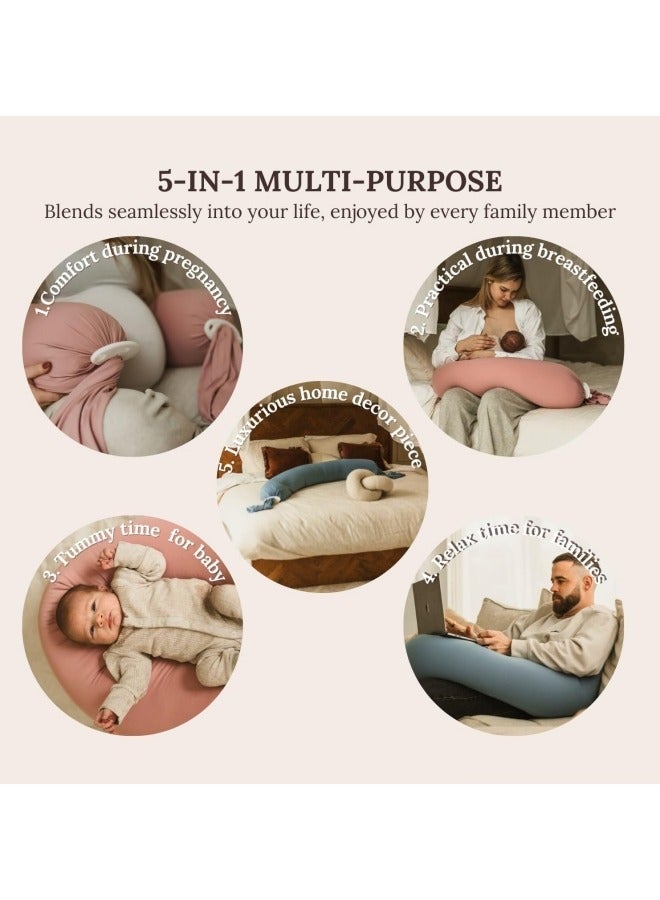 GGEROU Pregnancy Pillow 5-IN-1,Full Body Support for Side Sleeping,Adjustable Firmness and Shape,Supports Back,Legs,Belly,HIPS for Pregnant Women - Image 2