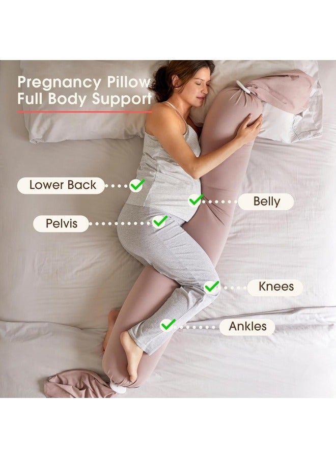 GGEROU Pregnancy Pillow 5-IN-1,Full Body Support for Side Sleeping,Adjustable Firmness and Shape,Supports Back,Legs,Belly,HIPS for Pregnant Women - Image 4