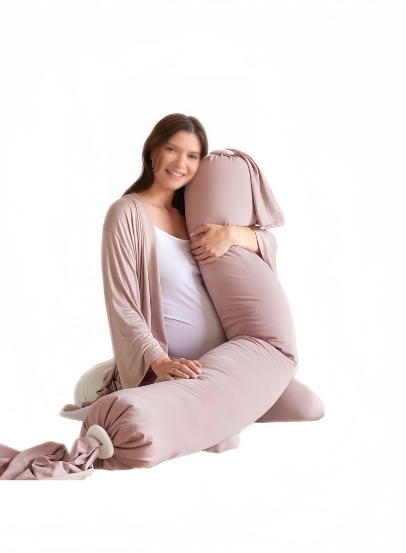 GGEROU Pregnancy Pillow 5-IN-1,Full Body Support for Side Sleeping,Adjustable Firmness and Shape,Supports Back,Legs,Belly,HIPS for Pregnant Women - Image 1