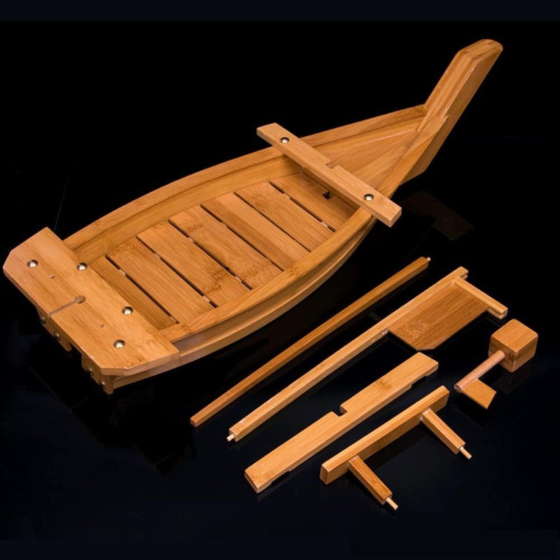 WINIAER صينية خشبية على شكل قارب سوشي مقاس 24 بوصة، طبق قارب سوشي كبير للوحة الساشيمي وحفلة المأكولات البحرية، رائعة لمطعم السوشي أو المنزل (24 بوصة/61 سم) - Image 4