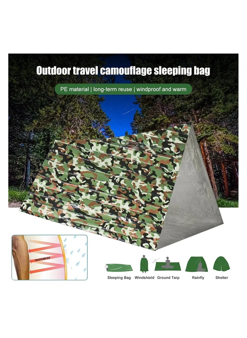 Emergency Sleeping Bag , Portable Waterproof Survival Sleeping Bag with Thermal Insulation for Outdoor Camping and Hiking - Image 2