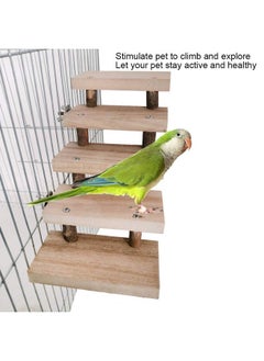Zerodis 5 Layers Wood Small Animal Ladder,Pets Chewing Toys Climbing Stairs Pet Toys for Mouse, Chinchilla, Rat, Gerbil, Dwarf Hamster, Parrot  - Image 2
