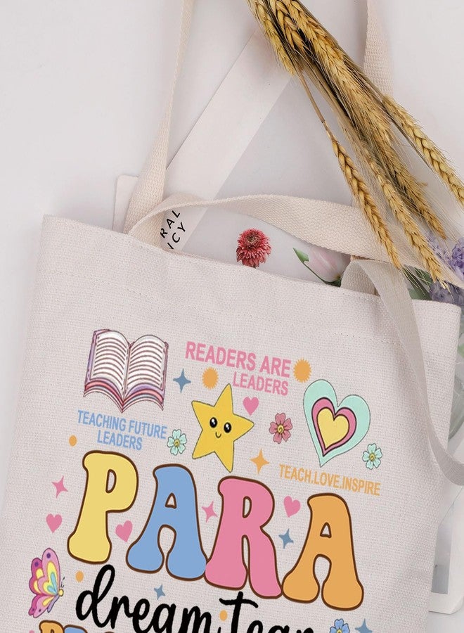 MAOFAED Paraprofessional Gift, Teacher Aide Gift, Para Appreciation Present, Paraprofessional Dream Team Tote Bag (dream team para) - Image 4