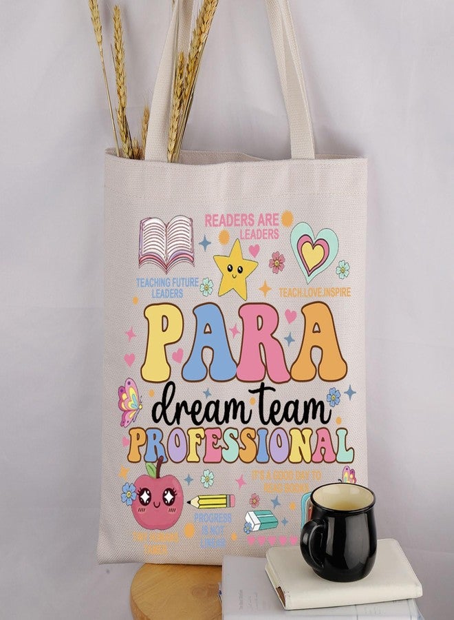 MAOFAED Paraprofessional Gift, Teacher Aide Gift, Para Appreciation Present, Paraprofessional Dream Team Tote Bag (dream team para) - Image 3