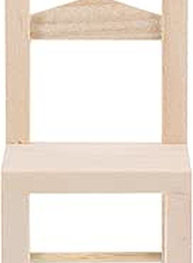 Miniature Wooden Unpainted Dollhouse Chair Model Realistic Mini Furniture Decor - Image 1