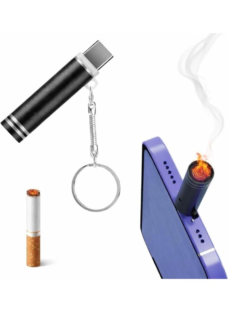 Rechargeable Smart Electric Plasma Lighter with USB Type-C - Touch Activated Flameless & Gas-Free Keychain Lighter - Multi-Color - Image 1