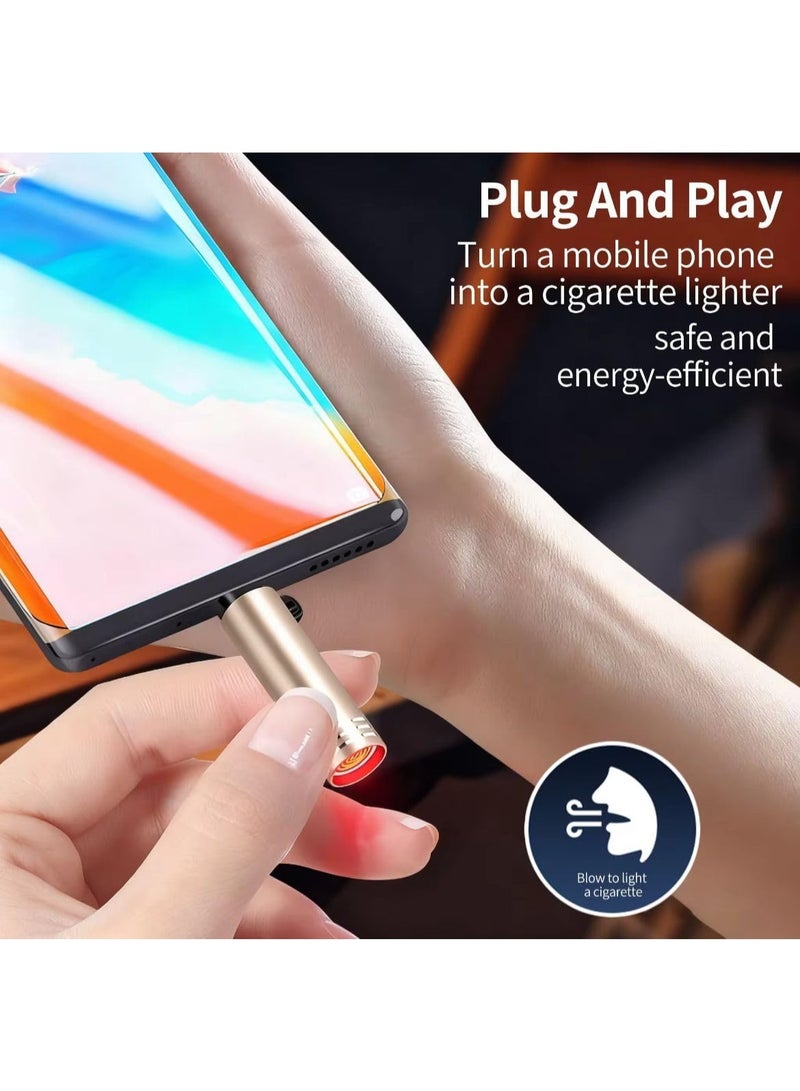 Rechargeable Smart Electric Plasma Lighter with USB Type-C - Touch Activated Flameless & Gas-Free Keychain Lighter - Multi-Color - Image 4