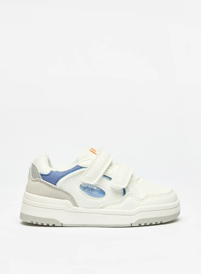 لي كوبر Boys Panelled Sneakers with Hook and Loop Closure