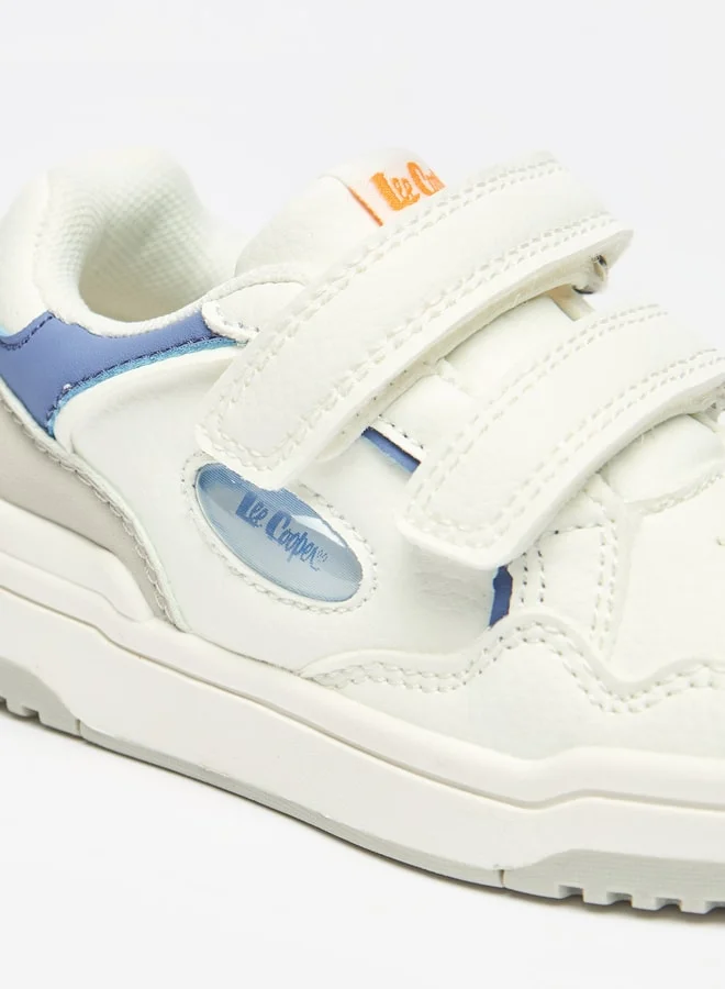 لي كوبر Boys Panelled Sneakers with Hook and Loop Closure