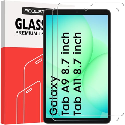 Robustrion 2 Pack Premium Tempered Glass for Samsung Tab A11 / Tab A9 8.7 inch Screen Protector Guard for Samsung Galaxy Tab A9 / A11 Tablet [Anti-Scratch] & [Smudge Proof] - Image 1