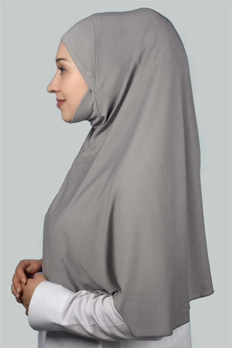 Altobeh Al-Tobeh Ready-Made Turban Veil Practical Scarf Hijab Niqab - Prayer Cover Souffle (Xl) - Gray