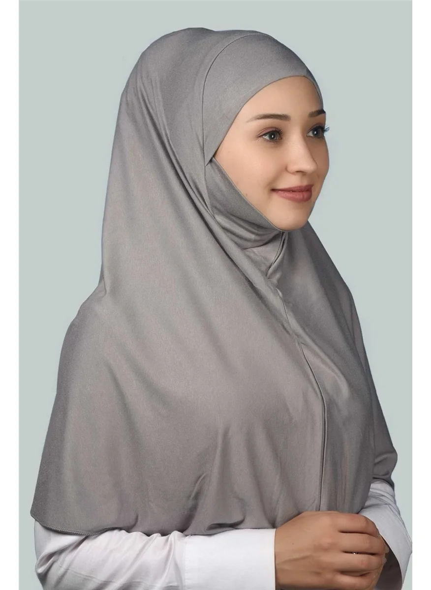 Altobeh Al-Tobeh Ready-Made Turban Veil Practical Scarf Hijab Niqab - Prayer Cover Souffle (Xl) - Gray