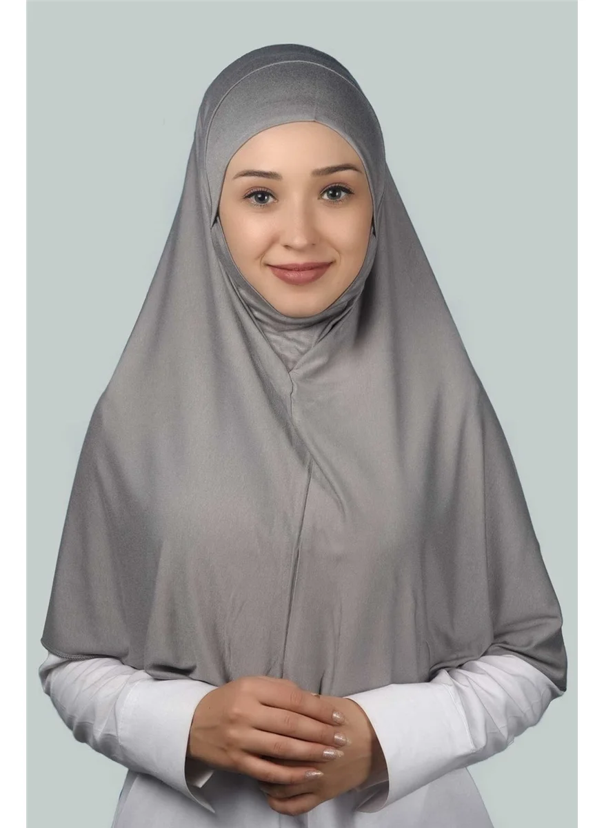 Altobeh Al-Tobeh Ready-Made Turban Veil Practical Scarf Hijab Niqab - Prayer Cover Souffle (Xl) - Gray