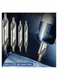 SYOSI Combined Center Drill Bit Set 7 Pieces HSS 60 Degree Countersink Lathe Mill Tooling 1.0 1.5 2.0 2.5 3.0 4.0 5.0mm for Positioning and Chamfering of Wood Metal Alloys  - Image 3