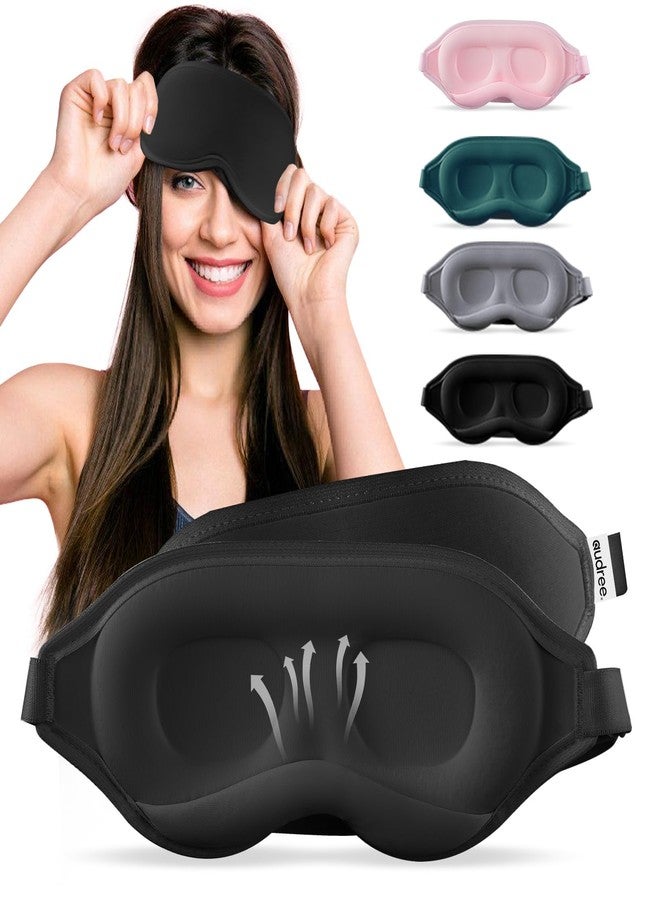 Audree Eye Mask for Sleeping - 3D Contoured 100% Sleep Mask Light Blocking | Eyemask for Women and Men, Zero Eye Pressure Night Blindfold | Soft Eye Cover - Image 1