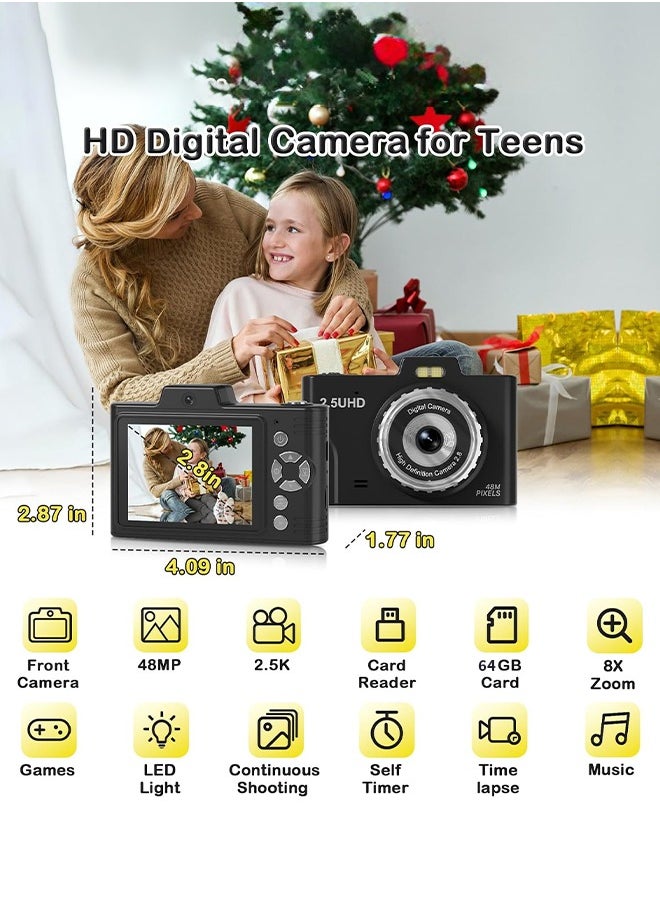 IqwiCam - Digital Camera, Kids Camera, Point and Shoot Digital Cameras  Compact Size Camera with 64GB Memory Card - Image 1