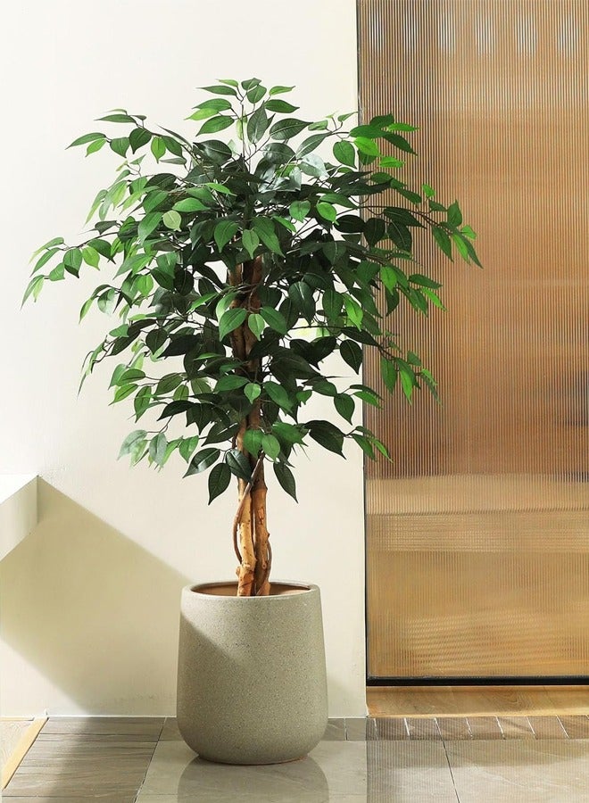 Bolivia's Artificial Ficus Tree ,Silk Fake Ficus Tree in Plastic Nursery Pot,Faux Plant for Office Home, Indoor Outdoor Decor,1Pack - Image 1