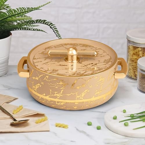 SELVEL Elegance Casserole | Advanced PU Insulation | Elegant Design Hot Pot | Hot Case Keeps Food Hot & Fresh for Hours | Serve Chapati, roti, Biryani and More (Royal Turkish Ivory, 1200) - Image 3