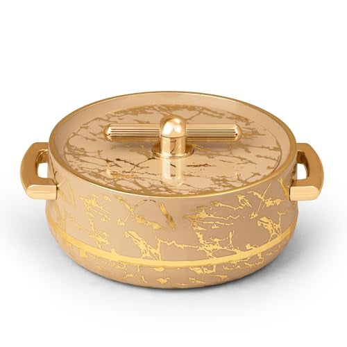 SELVEL Elegance Casserole | Advanced PU Insulation | Elegant Design Hot Pot | Hot Case Keeps Food Hot & Fresh for Hours | Serve Chapati, roti, Biryani and More (Royal Turkish Ivory, 1200) - Image 1