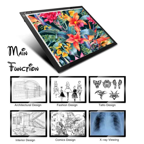XIAOSTAR Light Box Drawing Pad A3, Tracing Board with Type-C Charge Cable and Brightness Adjustable for Artists, AnimationDrawing, Sketching, Animation, X-ray Viewing (A3-S) - Image 2