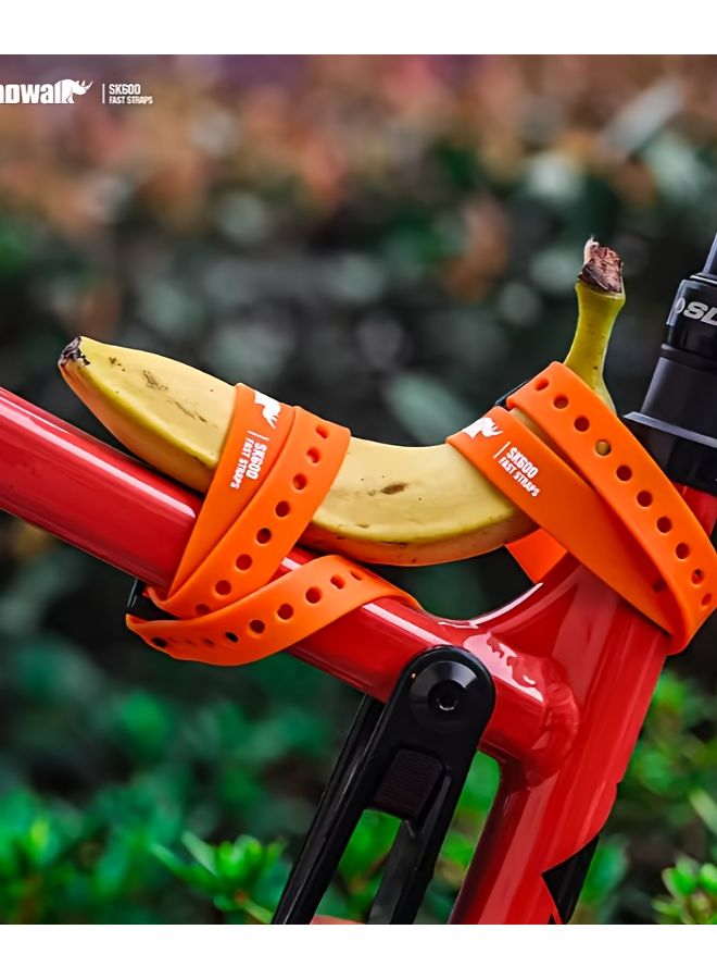 Orange Elastic Bike Motorcycle Luggage Tensile Fastener Tension Strap 600mm - Image 3