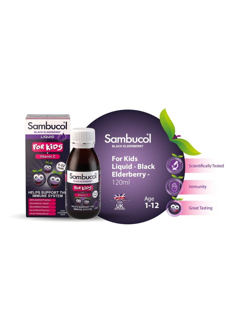 Sambucol - Kids Vitamin C Liquid Support Immune System 120ml Pack Of 6 - Image 1