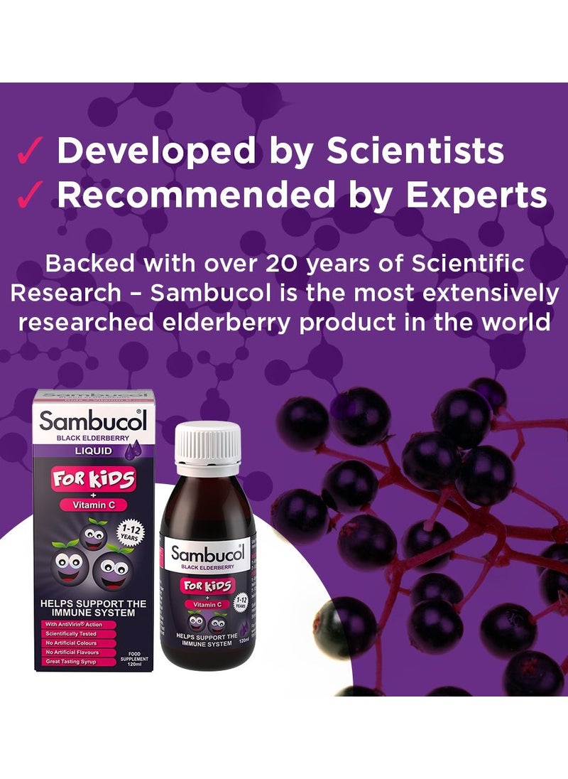 Sambucol - Kids Vitamin C Liquid Support Immune System 120ml Pack Of 6 - Image 1