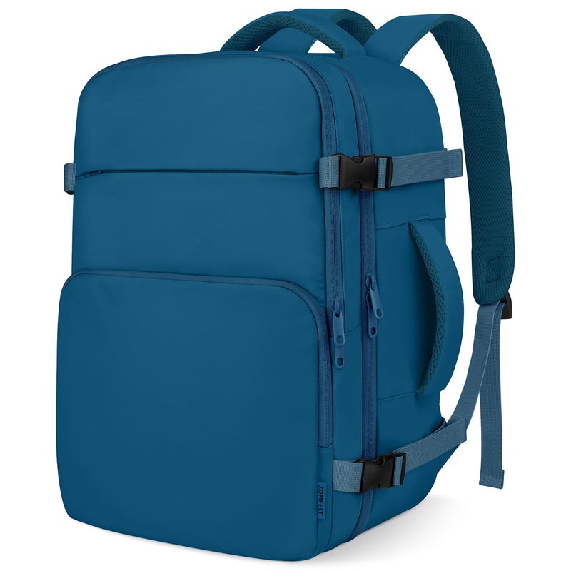 ZOMFELT Travel Backpack for Women Men, Carry On Backpack, TSA 15.6inch Laptop Backpack Flight Approved, Personal Item Travel Bag Nurse Bag Casual Daypack for Weekender Business Trip, Blue - Image 1
