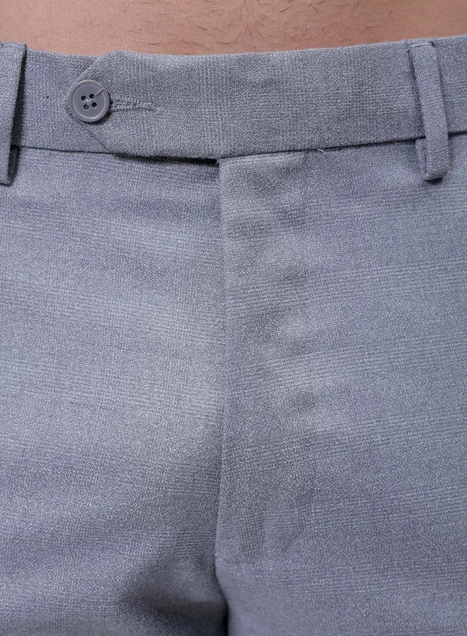 The Indian Garage Co Men Slim Checked Grey Trouser