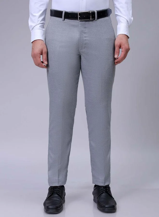 The Indian Garage Co Men Slim Checked Grey Trouser