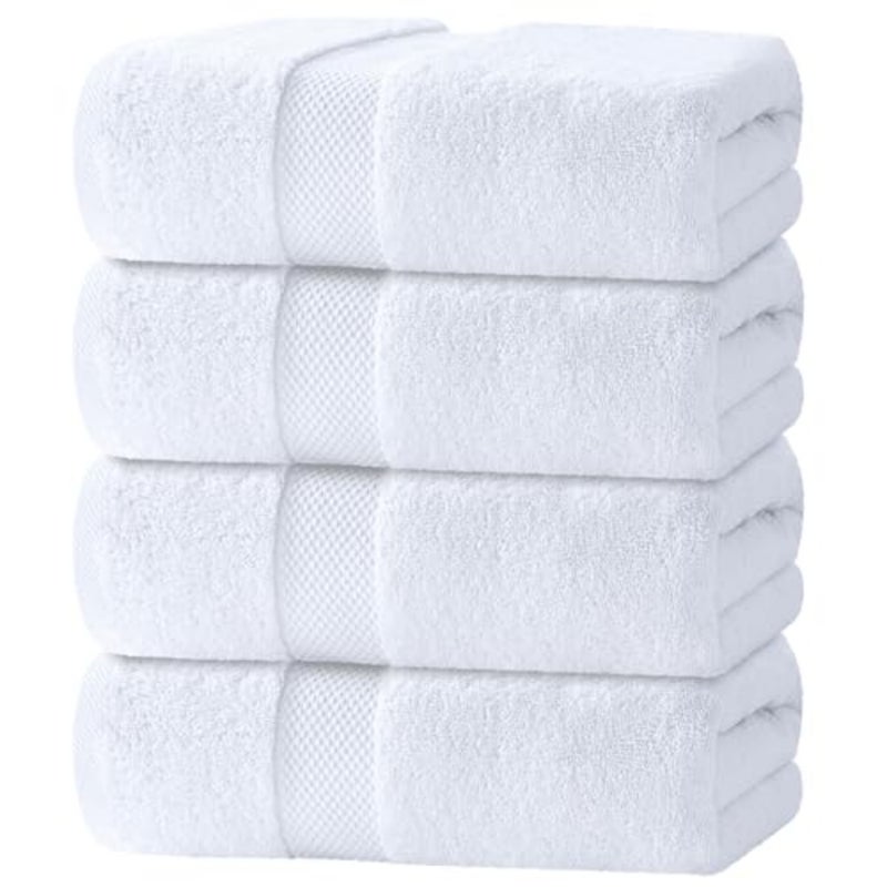 Luxury Bath Towels Large - Circlet Egyptian Cotton Highly Absorbent Hotel spa Collection Bathroom Towel 27x54 Inch Set of 4 - Image 1