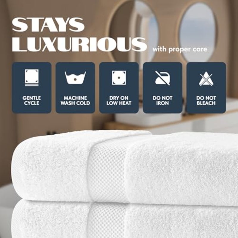 Luxury Bath Towels Large - Circlet Egyptian Cotton Highly Absorbent Hotel spa Collection Bathroom Towel 27x54 Inch Set of 4 - Image 5