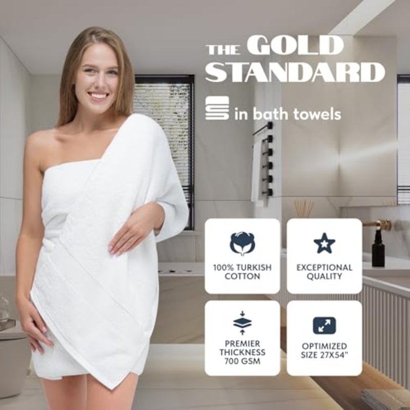 Luxury Bath Towels Large - Circlet Egyptian Cotton Highly Absorbent Hotel spa Collection Bathroom Towel 27x54 Inch Set of 4 - Image 3