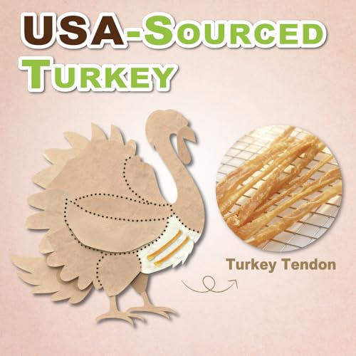 A Freschi srl Turkey Tendons for Dogs, USA-Sourced Human Grade, Rawhide-Free Long-Lasting Puppy Chews, All Natural Hypoallergenic Dog Treats for Small Breeds, Strips, 10 Pack Box - Image 3