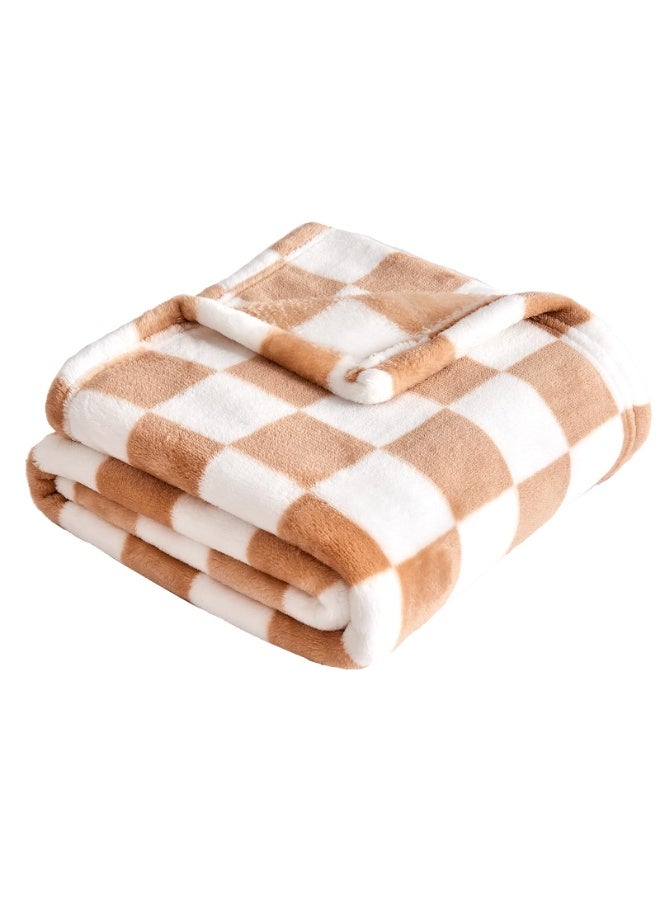 LEFAFA Flannel Baby Blankets, Super Soft Toddlers Blanket for Boys Girls,  Fluffy Fuzzy Plush Lightweight Bed Blanket with Chessboard Grid Design for Crib Stroller(70x100cm) - Image 1