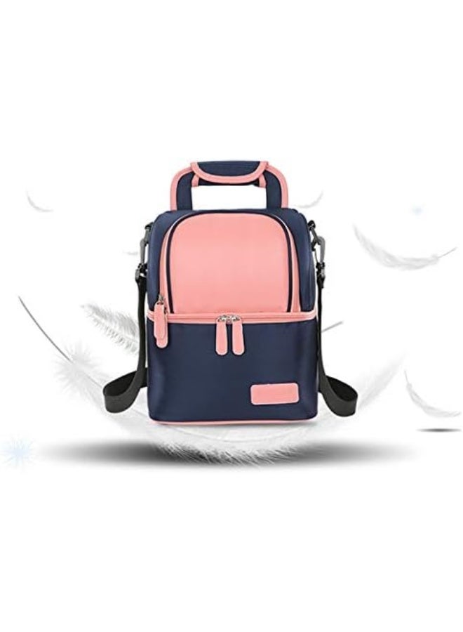 Meichoon Meichoon Breast Milk Baby Bottle Cooler Bag/Waterproof Baby Milk Bag Freezer/Mommy Travel Backpack/Portable Thermal Insulated Lunch Box for Women Men Large Capacity Handbag XC01 Navy  - Image 2