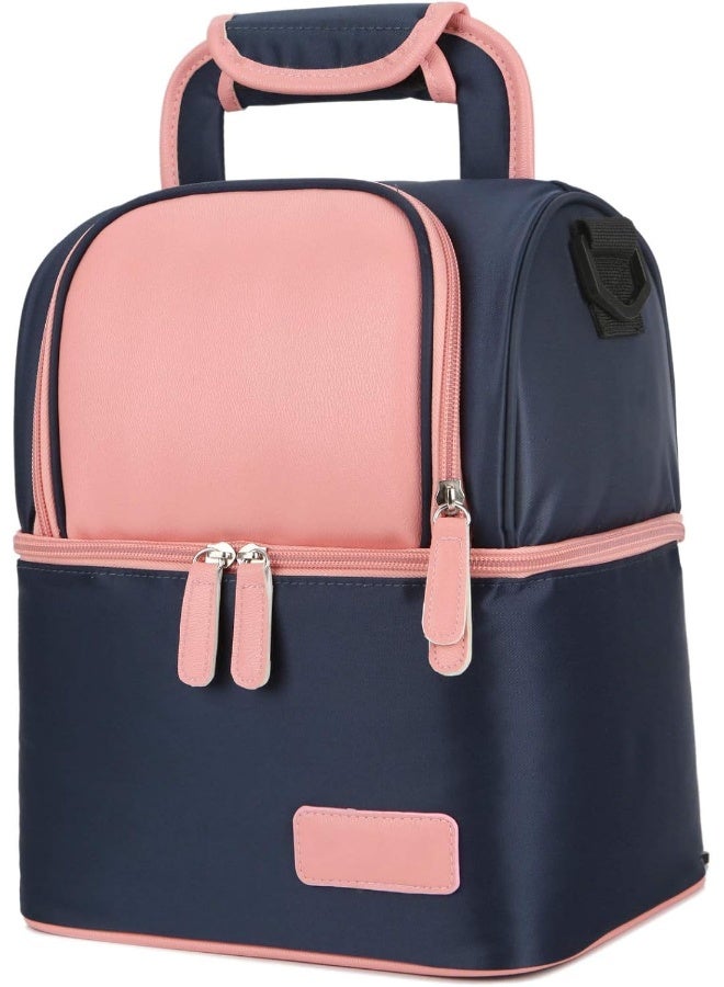 Meichoon Meichoon Breast Milk Baby Bottle Cooler Bag/Waterproof Baby Milk Bag Freezer/Mommy Travel Backpack/Portable Thermal Insulated Lunch Box for Women Men Large Capacity Handbag XC01 Navy  - Image 1