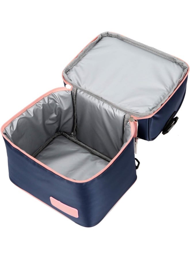 Meichoon Meichoon Breast Milk Baby Bottle Cooler Bag/Waterproof Baby Milk Bag Freezer/Mommy Travel Backpack/Portable Thermal Insulated Lunch Box for Women Men Large Capacity Handbag XC01 Navy  - Image 4