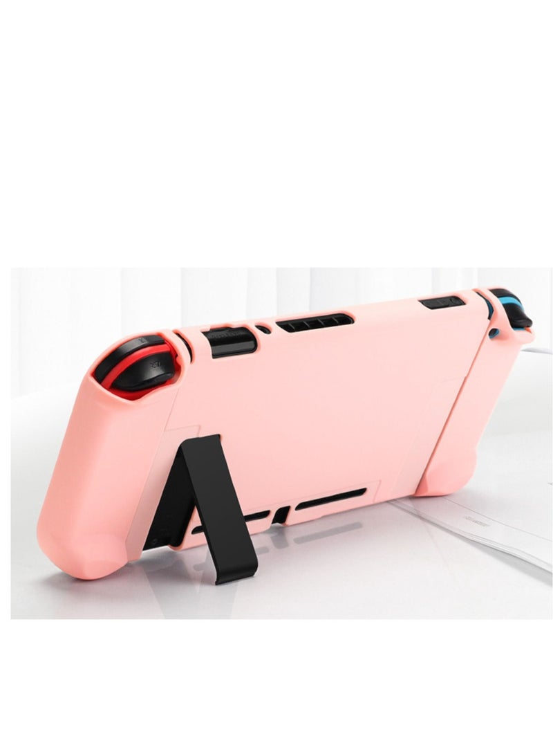 Captaintech Dockable Switch Protective Case Cover for Switch Joy Con Controllers with Glass Screen Protector, Anti Scratch ShockAbsorption Grip Cover Pink - Image 4