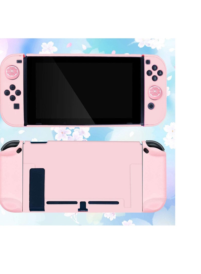 Captaintech Dockable Switch Protective Case Cover for Switch Joy Con Controllers with Glass Screen Protector, Anti Scratch ShockAbsorption Grip Cover Pink - Image 2