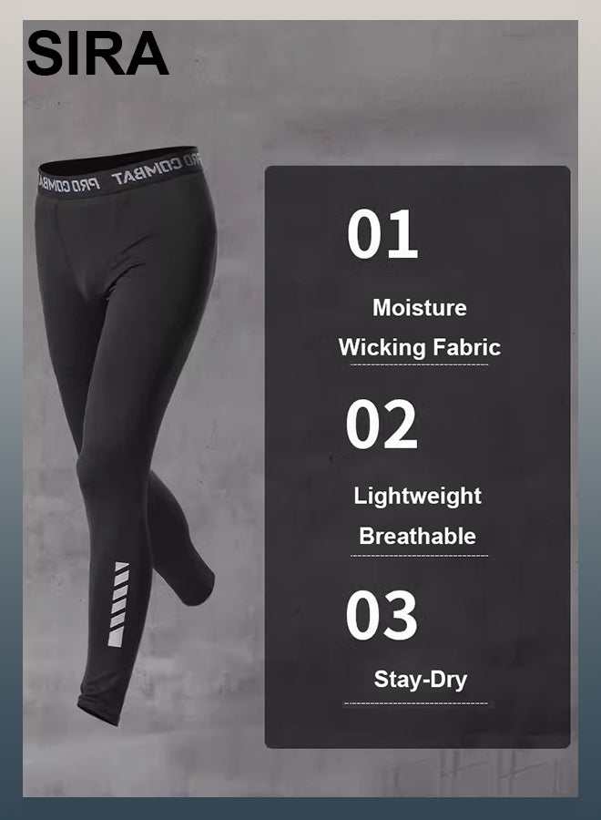 SIRA Men's 4-Piece Workout Sets - Quick Dry Gym Clothes, High Breathability & Moisture Wicking, Reflective Stripe for Running/Basketball/Outdoor Sports, Lightweight & Stretch Fit - Image 5