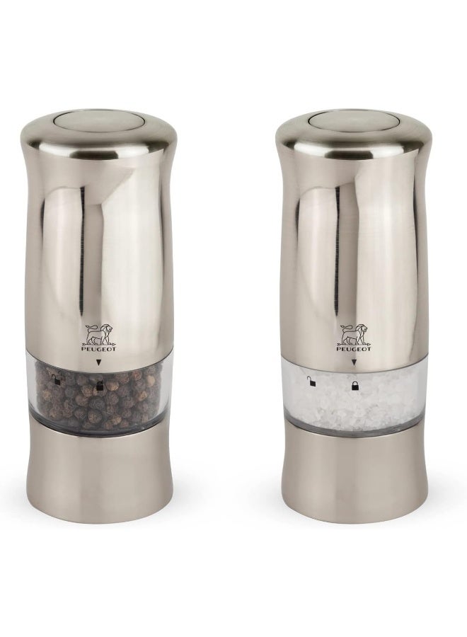 PEUGEOT Peugeot Zeli Gift Set Pepper+Salt Mill 14cm Brushed Chrome  - Image 1