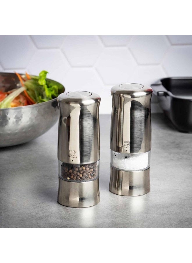 PEUGEOT Peugeot Zeli Gift Set Pepper+Salt Mill 14cm Brushed Chrome  - Image 3