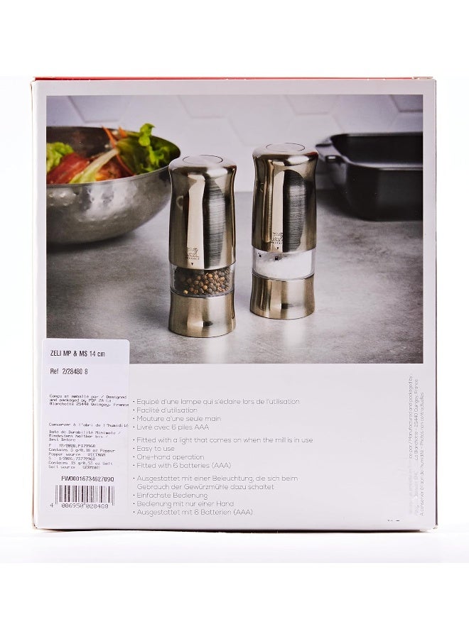 PEUGEOT Peugeot Zeli Gift Set Pepper+Salt Mill 14cm Brushed Chrome  - Image 5