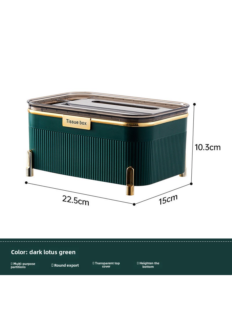 Generic - Luxury Square Tissue Box holder for Living Room Deep Lotus Green - Image 1