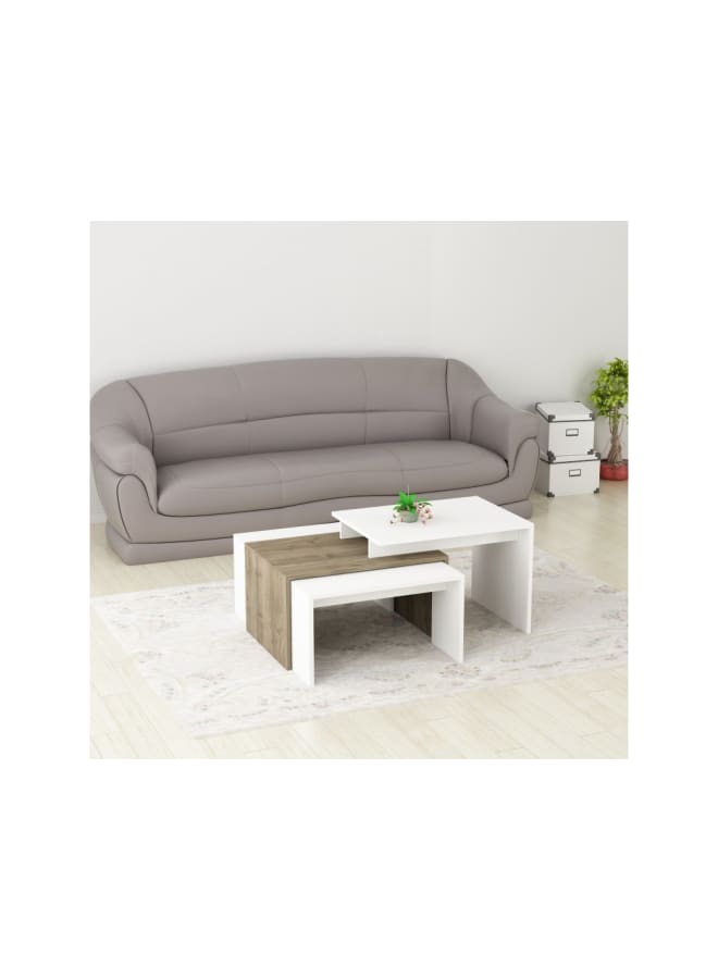 ريترو RA-T16 ترابيزة قهوة 105×60×52سم – أبيض×بيج - Image 1